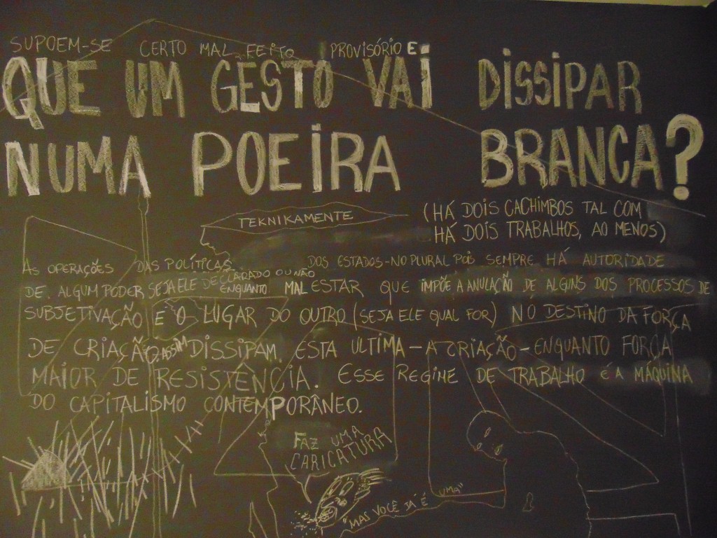 O texto no quadro negro: contraponto com a hegemonia dos mass mídia (Foto José Pedro Soares Martins)