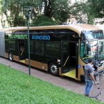 Novos ônibus apresentam emissão zero de poluentes (Fotos Adriano Rosa)