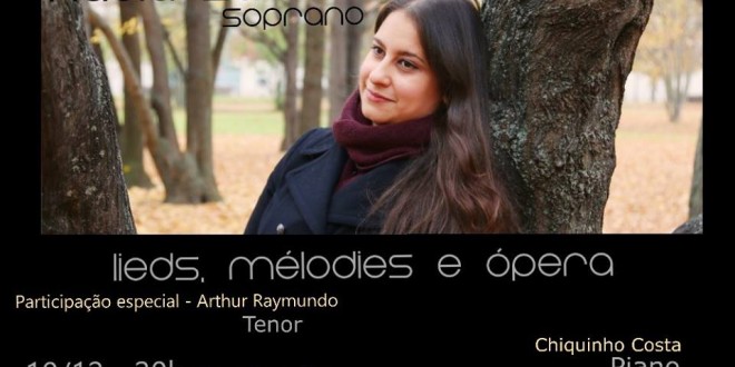 Soprano encerra temporada musical no Centro de Ciências, Letras e Artes no dia 10