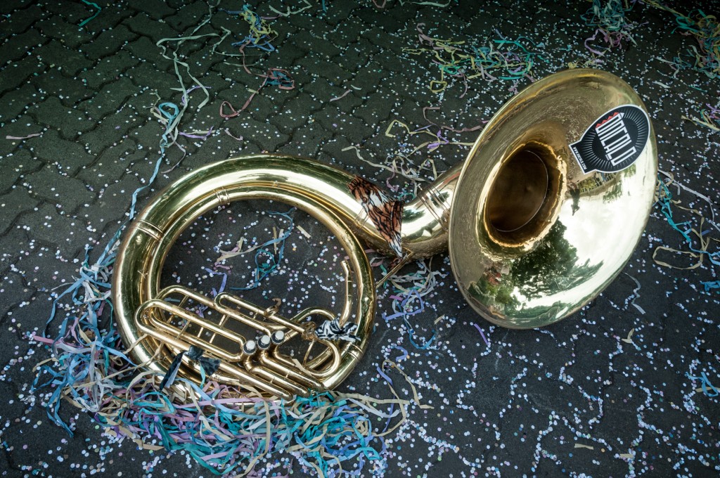 O trombone em descanso pós-Carnaval  Fotos: Martinho Caires
