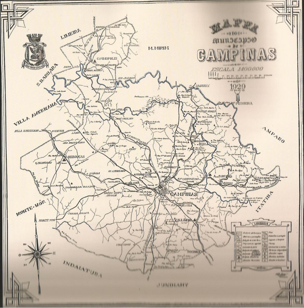 Mapa de Campinas de 1929 inserido no primeiro volume (Acervo Arquivo Público Municipal de Campinas)