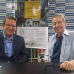 José Pedro Soares Martins e Martinho Caires em noite de autógrafos do livro e site 'República de Campinas', na livraria Leitura