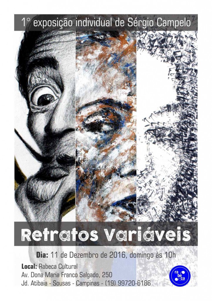 Cartaz da primeira exposição individual de Sérgio Campelo. na Rabeca Cultural