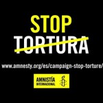 Banner de campanha da Anistia Internacional contra a tortura