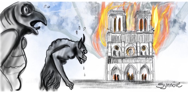 Incêndio na Catedral de Notre-Dame. Por Synnöve Hilkner