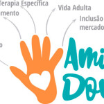 Arte com logotipo da campanha da Fundação Síndrome de Down