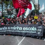 Professores do Paraná mobilizados contra a privatização (Foto Divulgação APP/Sindicato)